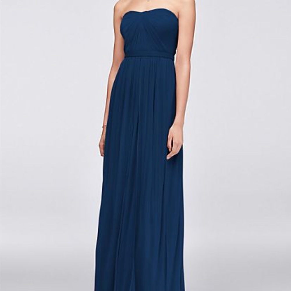 Marine Blue David’s Bridal Mesh Convertible Dress